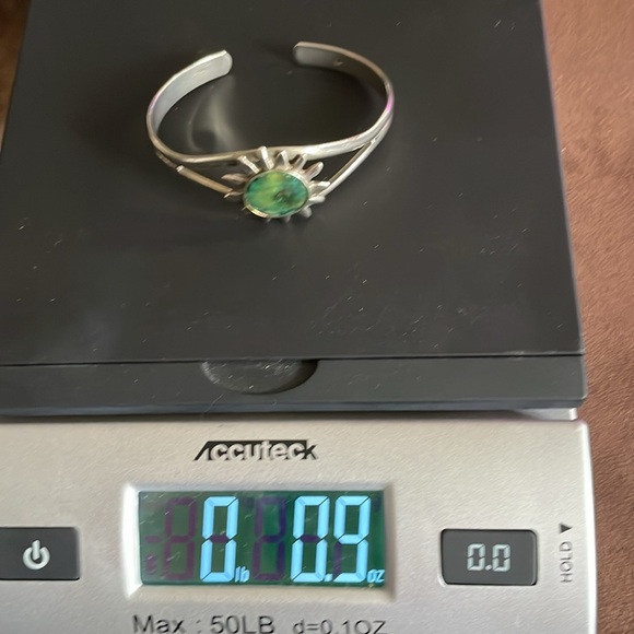 Sterling Silver Abalone Shell Sunburst Sun Cuff Bracelet Made in Mexico - Picture 8 of 8